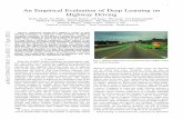 An Empirical Evaluation of Deep Learning on Highway Driving · An Empirical Evaluation of Deep Learning on Highway Driving Brody Huval , Tao Wang , ... as car and lane detection.
