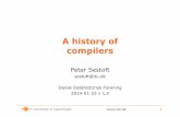 A history of compilers - ITUsestoft/papers/compilerhistory-ddhf-20140123.pdf · Outline • What is a compiler? • A history of the history of ... • Early autoprogramming systems