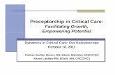Preceppptorship in Critical Care - caccn.ca Preceptorship in Critical Care... · Describe a ppp ppreceptorship experience ... meaningful story, using technical and critical thinking