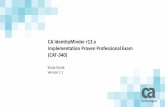 CA IdentityMinder r12.x Implementation Proven …educationcontent.ca.com/quickbite/pdf/CAT-340 CA IdentityMinder r12...Describe CA SiteMinder Integration • Describe CA SiteMinder