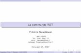 La commande RST - Laboratoire d’Analyse et …homepages.laas.fr/fgouaisb/donnees/slides_RSTv2.pdfSommaire 1 Introduction et structure canonique du correcteur 2 Le placement de poˆles