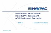 Emulsified Zero-Valent Iron (EZVI) Treatment of ... · Emulsified Zero-Valent Iron (EZVI) Treatment ... EZVI Treatment of Chlorinated Solvents ... – Do little to reduce the clean