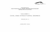 CIVIL AND STRUCTURAL WORKS - Hong Kong … Materials & Workmanship Specification Issue No. 5, Volume 1 – Civil & Structural Works Table of Contents 1/9 January 2011 GENERAL MATERIALS