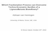 Which Fractionation Process can Overcome … Fractionation Process can Overcome Techno-Economic Hurdles of a Lignocellulosic Biorefinery? Adriaan van Heiningen University of Maine,