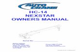 HC-14 NEXSTAR OWNERS MANUAL - Auto Craneautocrane.us/wp-content/uploads/HC-14-NexStar-0315-A-470103110.pdf · HC-14 NEXSTAR OWNERS MANUAL ... Failure to correctly plumb and wire crane
