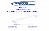 HC-9 NEXSTAR OWNER’S MANUAL - Auto Craneautocrane.us/wp-content/uploads/2016/06/HC-9-0212-A-491823010.pdf · HC-9 NEXSTAR OWNER’S MANUAL ... Failure to correctly plumb and wire