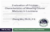 Evaluation of Friction Characteristics of Wearing … of Friction Characteristics of Wearing Course Mixtures in Louisiana Background Pavemen ... OGFC > SMA > Superpave Laboratory mix