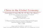 China in the Global Economy 040503 - Stanford Universityweb.stanford.edu/~ljlau/Presentations/Presentations/040503.pdf · China in the Global Economy Lawrence J. Lau, Ph. D., D. Soc.