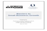 Barriers to Small Business Growth Report · Limits to Company Growth: Financing/Lines of Credit ..... 10 V. Recommended changes for Financing/Lines of Credit ...
