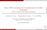 Query Word Labeling and Transliteration for Indian …fire/slides/Shubham_TST_fire14.pdfQuery Word Labeling and Transliteration for Indian Languages: IITP TS Shared Task system description