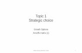 Topic 1 Strategic choice - StudyOnline.iestudyonline.ie/.../09/Topic-17a...Growth-Options-Ansoffs-Matrix-1.pdfAnsoff’s Matrix Merger Acquisitions Licence ... 2015 2020 Strategic