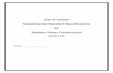 City of Canton Supplemental Standard Specifications for ... · Section 100 City of Canton Supplemental Standard Specifications for Sanitary Sewer Construction 1.0 GENERAL 1.1 SCOPE