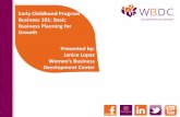 Early Childhood Program Presented by: Janice Lopez Women… · Presented by: Janice Lopez Women’s Business ... Traditional Business Plan vs Business Model Canvas. ... Market Analysis