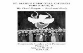 ST. MARY’S EPISCOPAL CHURCH PARK RIDGE, IL 08.30.15 Bulletin.pdf · MARY’S EPISCOPAL CHURCH PARK RIDGE, IL ... Lord of all power and might, ... and come away; for now the winter