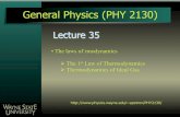 General Physics (PHY 2130)apetrov/PHY2130/Lectures2130/Lecture35.pdfGeneral Physics (PHY 2130) http ... Notes about the Work Equation ... If there are 0.0200 mol of this gas, what