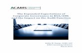 The Expanded Expectations of Corporate Governance in BSA… · The Expanded Expectations of Corporate Governance in BSA/AML and the Impact on the Audit Function Kathe M. Dunne, CAMS,