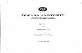  · TRIPURA UNIVERSITY (A Central University) Suryamaninagar-799022 Syllabus Semester — CHEMISTRY (Major) Year 2014