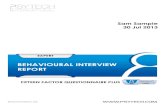 REPORT BEHAVIOURAL INTERVIEW EXPERT - AADC€¦ · BEHAVIOURAL INTERVIEW ...