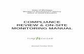 COMPLIANCE REVIEW & ON-SITE MONITORING …€¦ · State of Michigan Workforce Development Agency Office of Adult Education COMPLIANCE REVIEW & ON-SITE MONITORING MANUAL (Revised