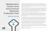 Mathematics Grade-Level - Achieve the Core · and teachers with the content of the materials along three dimensions of ... MATHEMATICS GRADE-LEEL INSTRUCTIONAL MATERIALS EALUATION