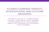 Student Learning Targets, Interventions, and Outcome Measures Learning Targets... · STUDENT LEARNING TARGETS, INTERVENTIONS, AND OUTCOME ... learning target ... Student Learning