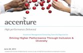 Driving Higher Performance Through Inclusion & Diversity Model Driving Value from Talent . ... Accenture research conducted with 934 senior executives at global 2000 sized organizations,