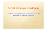 Great Religious Traditions - Guildford Baptist Church (9 th C. CE) taught that Brahman =Atman , and liberation is through knowledge (jnana ) Individual consciousness is illusion (