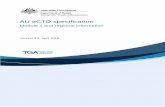 AU eCTD specification · Therapeutic Goods Administration AU eCTD specification—Module 1 and regional information Version 3.0, April 2015 Page 3 of 37 Contents 1. Introduction ...