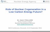 Role of Nuclear Cogeneration in a Low Carbon Energy … of Nuclear Cogeneration in a Low Carbon Energy Future? NC2I Conference, Brussels, 14-15 September 2015 Dr. Henri PAILLERE Senior