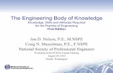 The Engineering Body of Knowledge - ncees.org Engineering Body of Knowledge Knowledge, Skills and Attitudes Required for the Practice of Engineering First Edition Jon D. Nelson, P.E.,