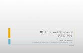 IP:Internet Protocol RFC 791 - CUCicourse.cuc.edu.cn/networkprogramming/lectures/Unit4_IP.pdf · IP:Internet Protocol RFC 791 Prof. Lin Weiguo Copyleft©2009~2017, Schoolof Computing,