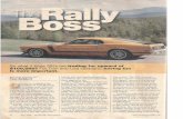 Rally Boss.pdf · Safe fuel cell, and numerous fabri- ... and Bridgestone Potenza tires, on ly minor fender lip rolling and wheelwell rework was necessary to provide tire