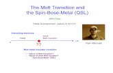 The Mott Transition and the Spin-Bose-Metal (QSL)people.sissa.it/~becca/scuolaQSL/fisher.pdf · The Mott Transition and the Spin-Bose-Metal (QSL) MPA Fisher Trieste Summerschool Lecture