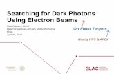 Searching for Dark Photons Using Electron Beams - …home.fnal.gov/~pjfox/New_Perspectives_on_Dark_Matter/Schedule... · Searching for Dark Photons Using Electron Beams Matt Graham,