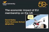 The economic Impact of EU membership on the UK · Some looked at the economic impact of EU membership to date, ... UK enters customs union with EU, allowing access to free market