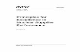 INPO 14-005, Principles for Excellence in Nuclear … Principles for Excellence in Nuclear Supplier Performance describes the essential principles and attributes that support achieving