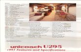U295 - beamalarm.combeamalarm.com/foretravel-links/models/1997-u295-specifications.pdf · unicoach U295 /997 Features and Specifications. Interior Livability Bedroom alarm clock ...