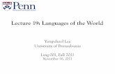 Lecture 19: Languages of the World - Linguistics 19: Languages of the World. ... Ethnologue considers the local colloquial ... Egyptian Colloquial Arabic as Portuguese is from