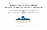 Assessment Literacy and Formative Assessment Resource ... · Formative Assessment Resource Development Training ... , learning goals, and learning targets ... written in student-friendly