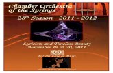 Chamber Orchestra of the Springs 28th Season 2011 - 2012 · Ralph Vaughan Williams Five Variants of “Dives and Lazarus ... Second violin/viola/cello/bass principals; and $750 -