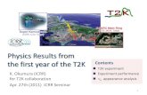 Physics Results from the first year of the T2K - ICRR: 東京 …€¦ ·  · 2011-04-27Physics Results from the first year of the T2K K. Okumura (ICRR) for T2K collaboration ...