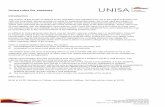 Unisa rules for students for admission... · The university provides tuition in Afrikaans and English, ... specific modules are offered in English ... Unisa rules for students - 2018