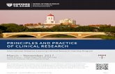 PRINCIPLES AND PRACTICE OF CLINICAL RESEARCH · clinical research, and interpretation and critical understanding of published research. ... Optional Manuscript Writing Workshop July