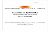 Circuits & Networks - SVBIT · Circuits & Networks LABORATORY MANUAL ... To study and verify Maximum Power Transfer Theorem /10 6. ... Conclusion: Experiment:2 Date: