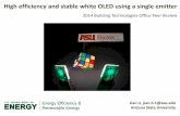 High Efficiency and Stable White OLED Using a Single … · High efficiency and stable white OLED using a single emitter . ... the Pt-based emitters will be more preferable over Ir-analogue