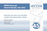 Results for the six months ended 30 September 2012 - Aveva/media/Aveva/... · Results for the six months ended 30 September 2012 ... Extension for AVEVA Plant portfolio for EDF ...