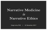 Narrative Medicine is Narrative Ethics€¦ ·  · 2017-11-12what is being said. ... space, a powerful narrative space that is able to articulate ... necessary condition for the
