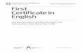 Experts in Language Assessment First Certiﬁcatein … content and overview Part/timing Content Test focus 1 READING 1 hour Part 1 A text followed by eight multiple-choice questions.