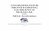 STORMWATER MONITORING GUIDANCE MANUAL · STORMWATER MONITORING GUIDANCE MANUAL for MS4 Activities ... Silver • Zinc ... a representative storm event shall be sampled …