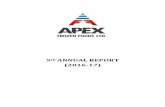5th ANNUAL REPORT - Frozen Foodsapexfrozenfoods.in/.../2017/08/5th-Apex-Anual-report-2017-website.pdf · 6 5th Annual Report 2016-2017 Apex Frozen Foods Limited. Your Company s Revenue